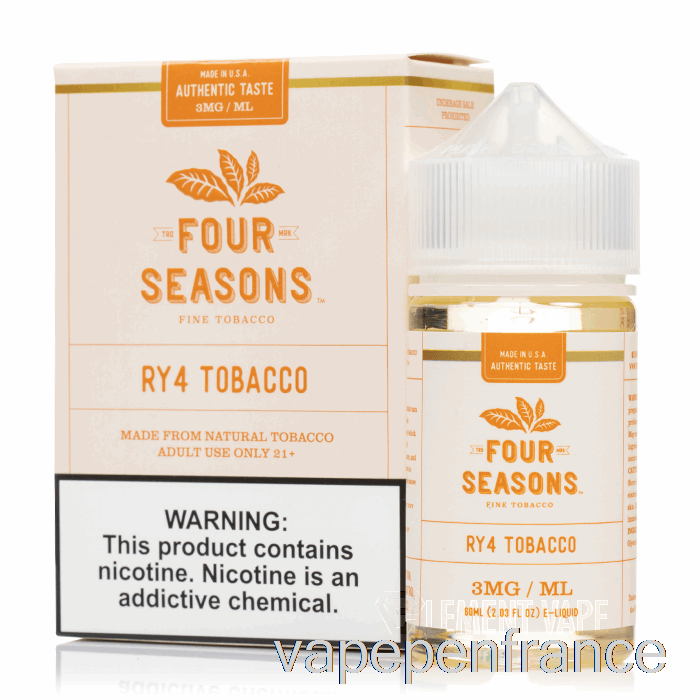 Tabac Ry4 - Quatre Saisons - Stylo Vape 60 Ml 12 Mg